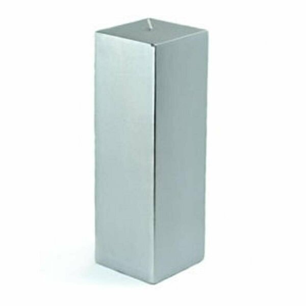 CPZ-162-12 3 x 9 in. Metallic Silver Square Pillar Candle, 12PK, Zest Candle, Mfr#: CPZ-162_12